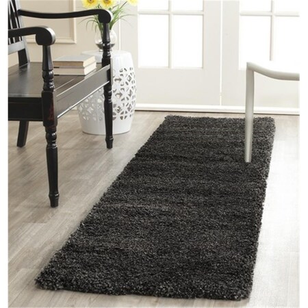 Safavieh Milan Shag Power Loomed Runner Rug- Dark Grey- 2 x 10 ft. SG180-8484-210